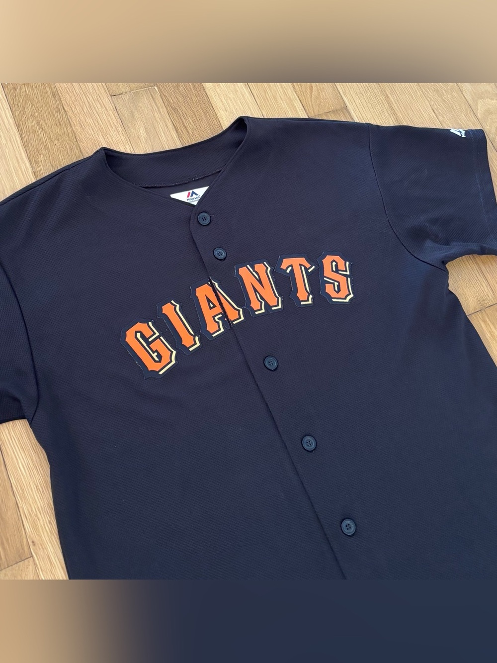 Vintage San Francisco Giants Jersey Youth XL Majestic Black Orange Alternate MLB